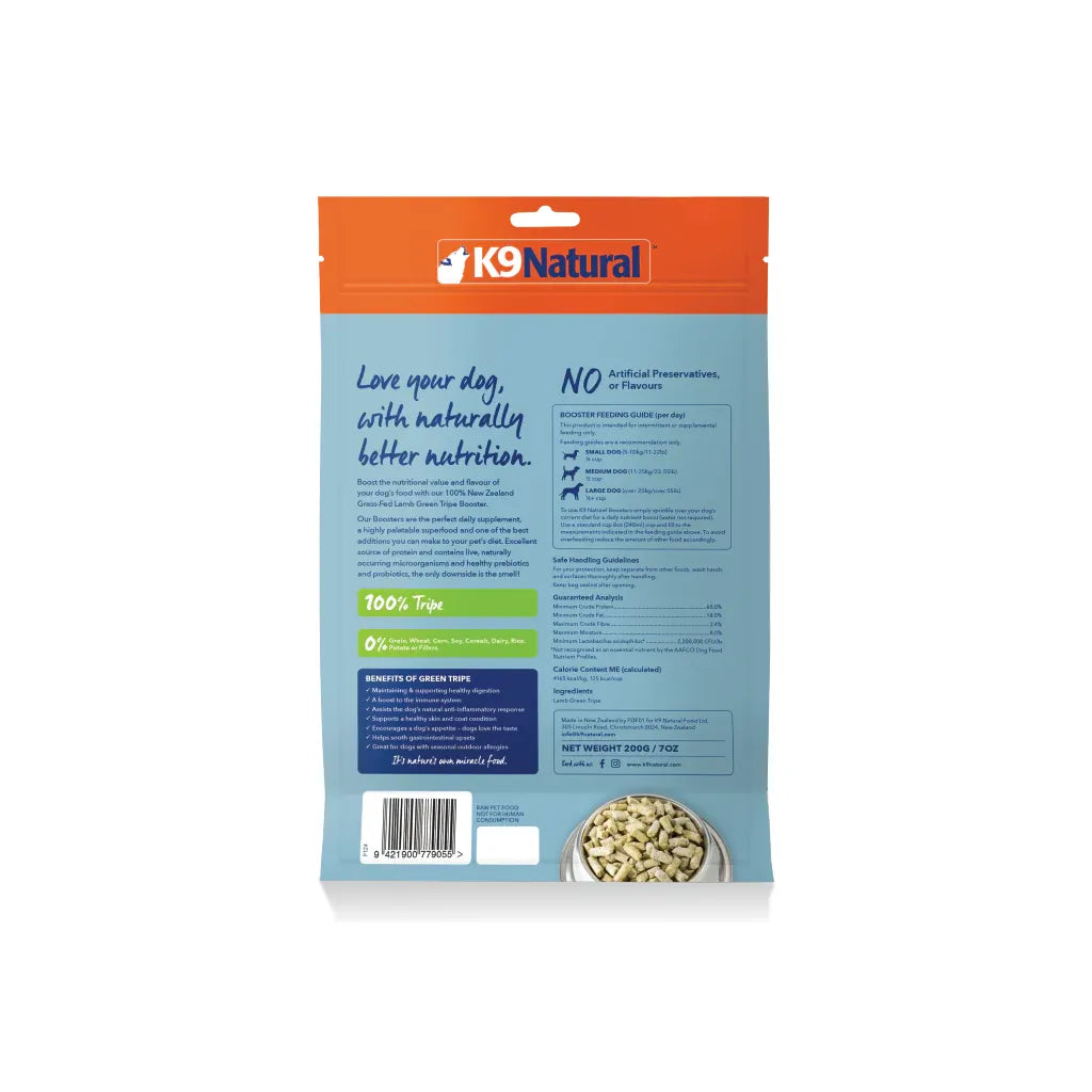 K9 Natural Freeze Dried Lamb Green Tripe Booster