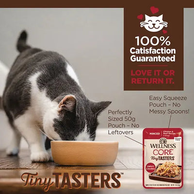 WELLNESS Core Wet Cat Food Tiny Tasters Gravy Chicken & Beef Recipe 50g x 12
