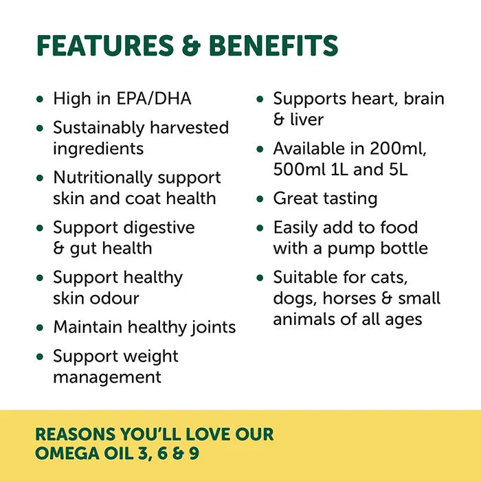 NAS Natural Animal Solutions - Omega 3,6 & 9 Oil 200ml