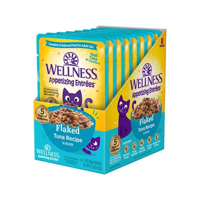 WELLNESS Core Wet Cat Food Appetizing Entrees Flaked Tuna in Broth 40g x 8