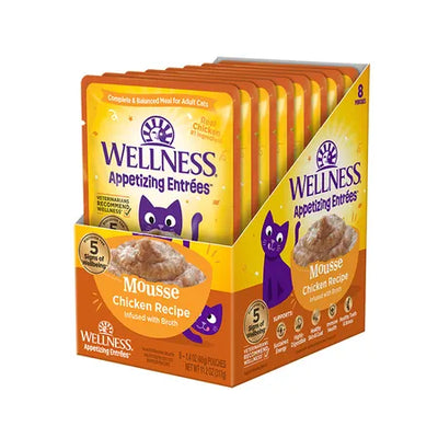 WELLNESS Core Wet Cat Food Appetizing Entrees Mousse Chicken Infused with Broth 40g x 8