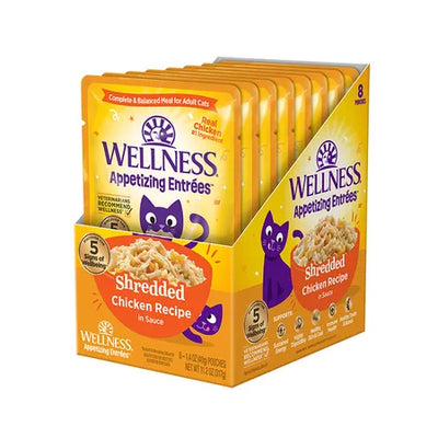WELLNESS Core Wet Cat Food Appetizing Entrees Shredded Chicken in Sauce 40g x 8