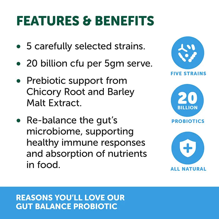 NAS Natural Animal Solutions - Gut Balance Probiotic Natural Blend Supplement