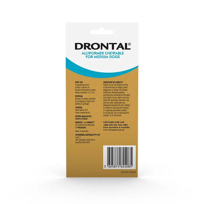 Drontal Allwormer Chew For Medium Dogs