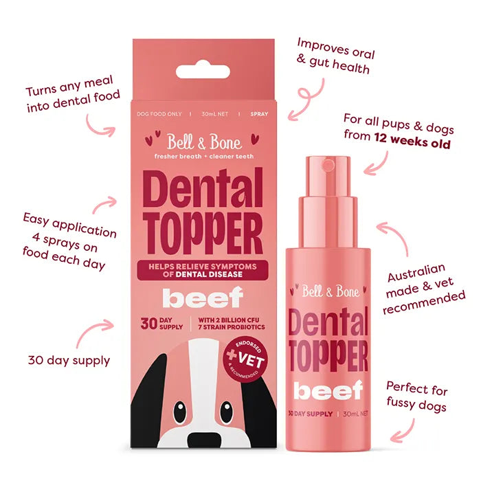 Bell and Bone Dog Dental Topper Spray - Beef 30ml