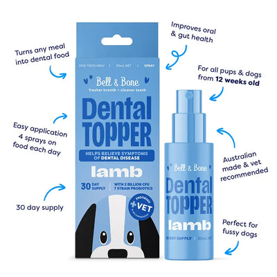 Bell and Bone Dog Dental Topper Spray - Lamb 30ml