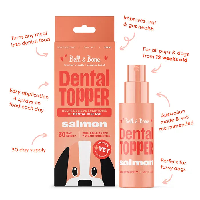 Bell and Bone Dog Dental Topper Spray - Salmon 30ml