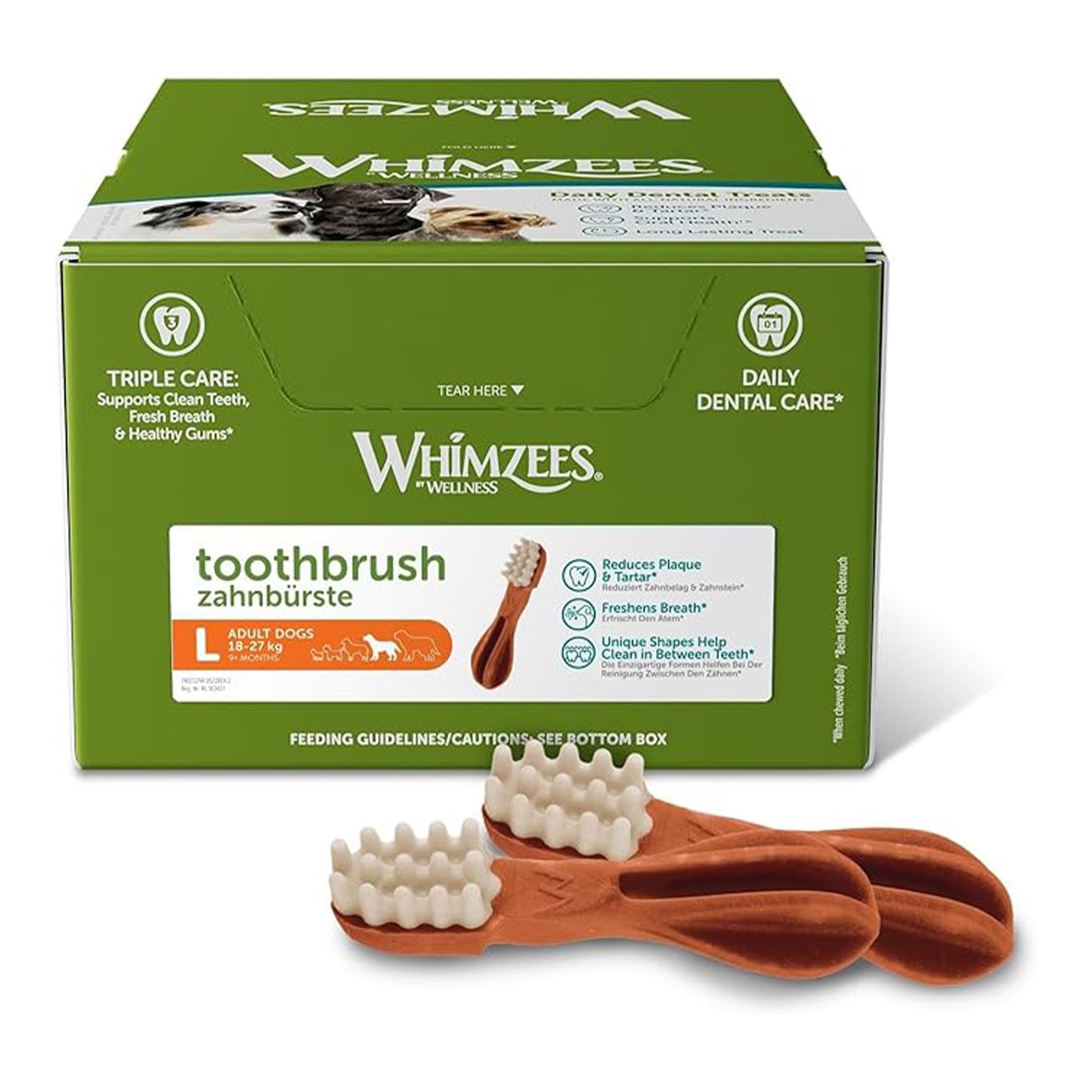 Whimzees Dental Dog Treats Toothbrush Bulk Box