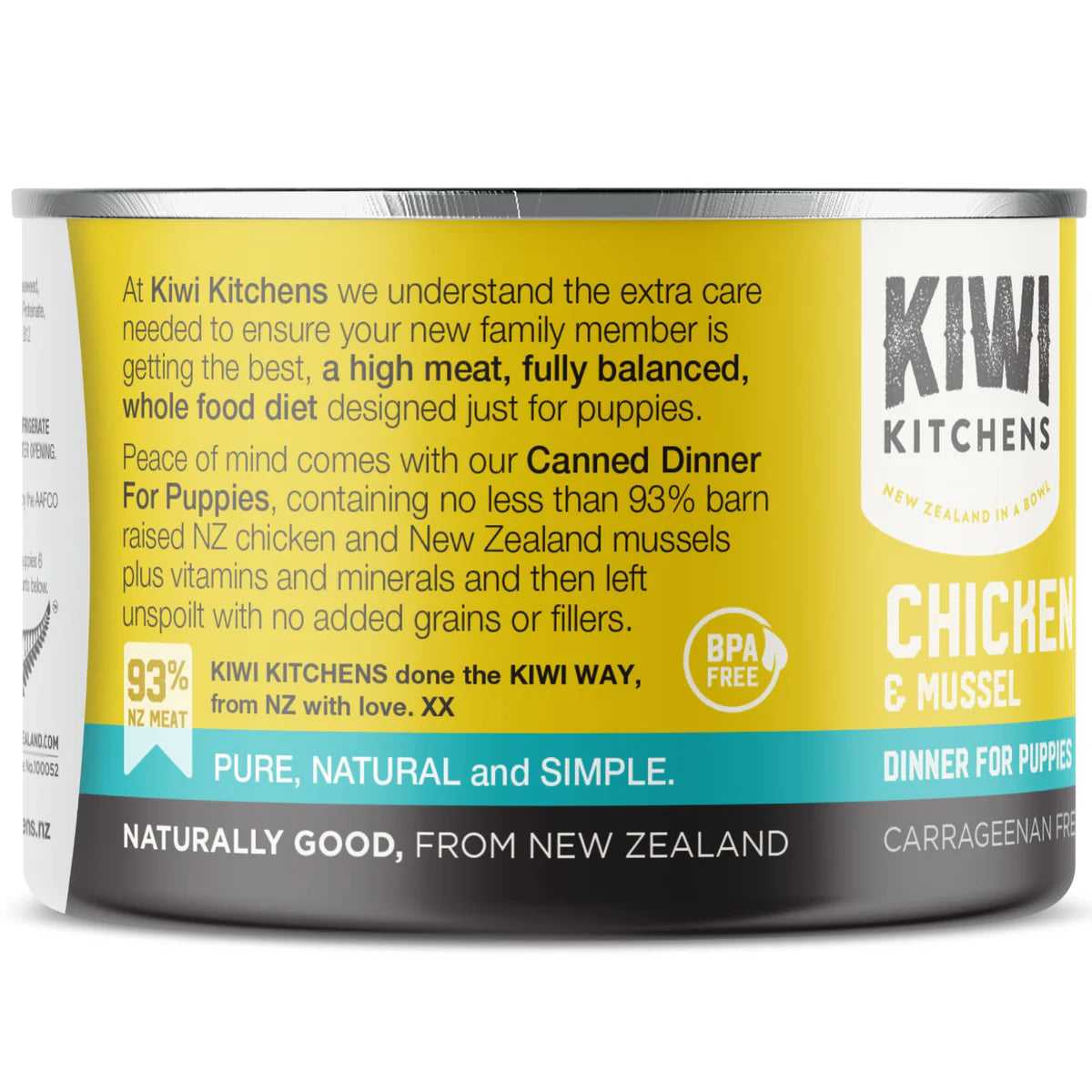 KIWI KITCHENS Puppy Wet Dog Food Chicken & Mussel Dinner