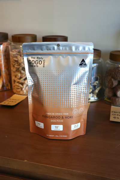 GOGO TREATS - Freeze Dried Dog Food Kangaroo and Hoki 200g