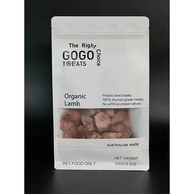 GOGO TREATS - Freeze-Dried Organic Lamb 100g