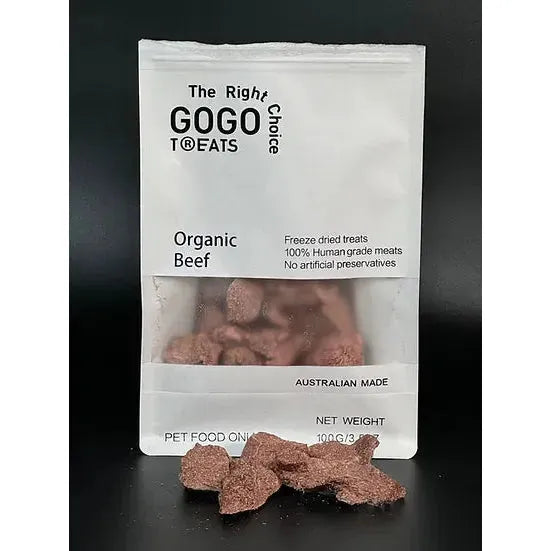 GOGO TREATS - Freeze-Dried Organic Beef 100g