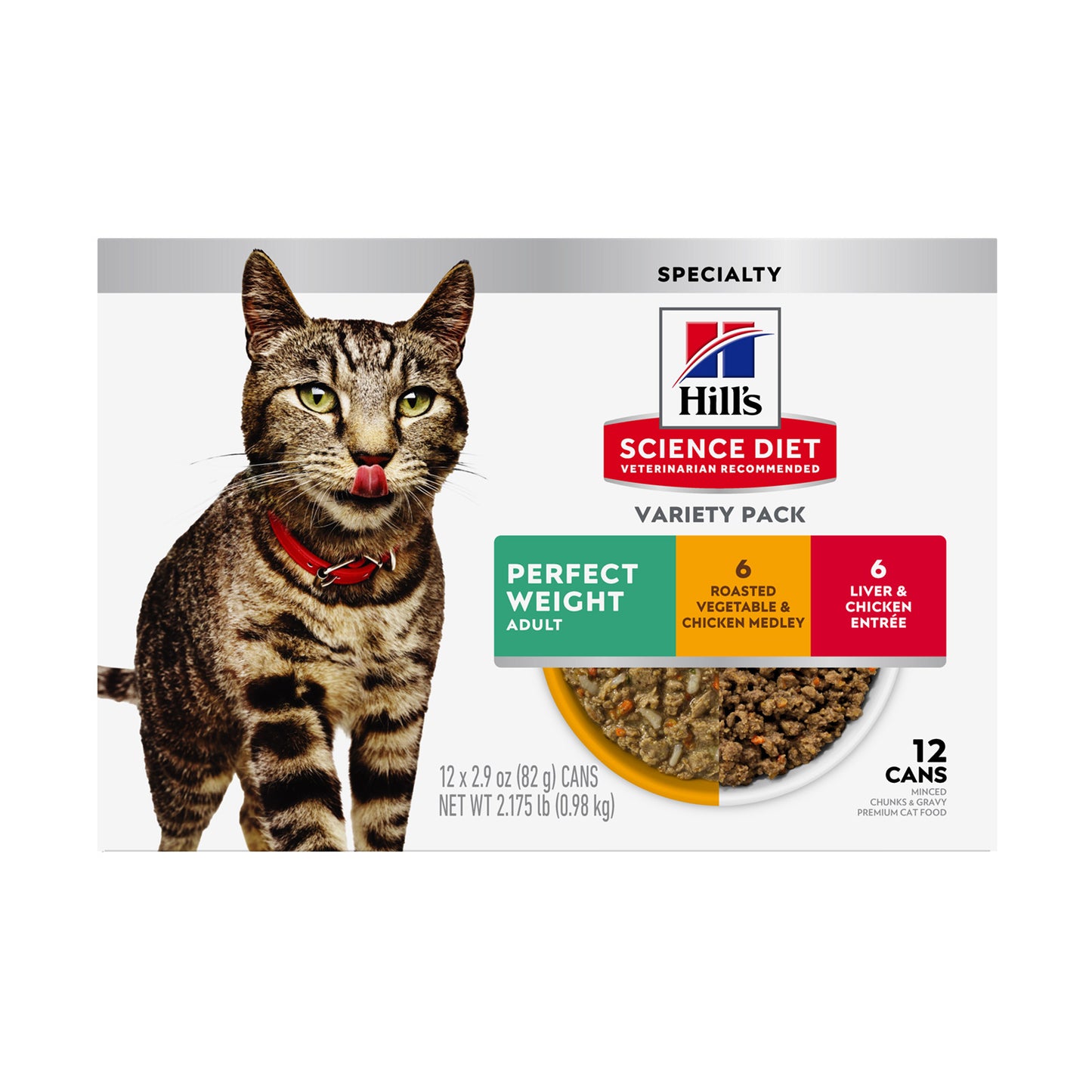 Hill's Science Diet Adult Cat Wet Food Perfect Weight Variety Pack Canned 82g x 12