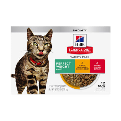 Hill's Science Diet Adult Cat Wet Food Perfect Weight Variety Pack Canned 82g x 12