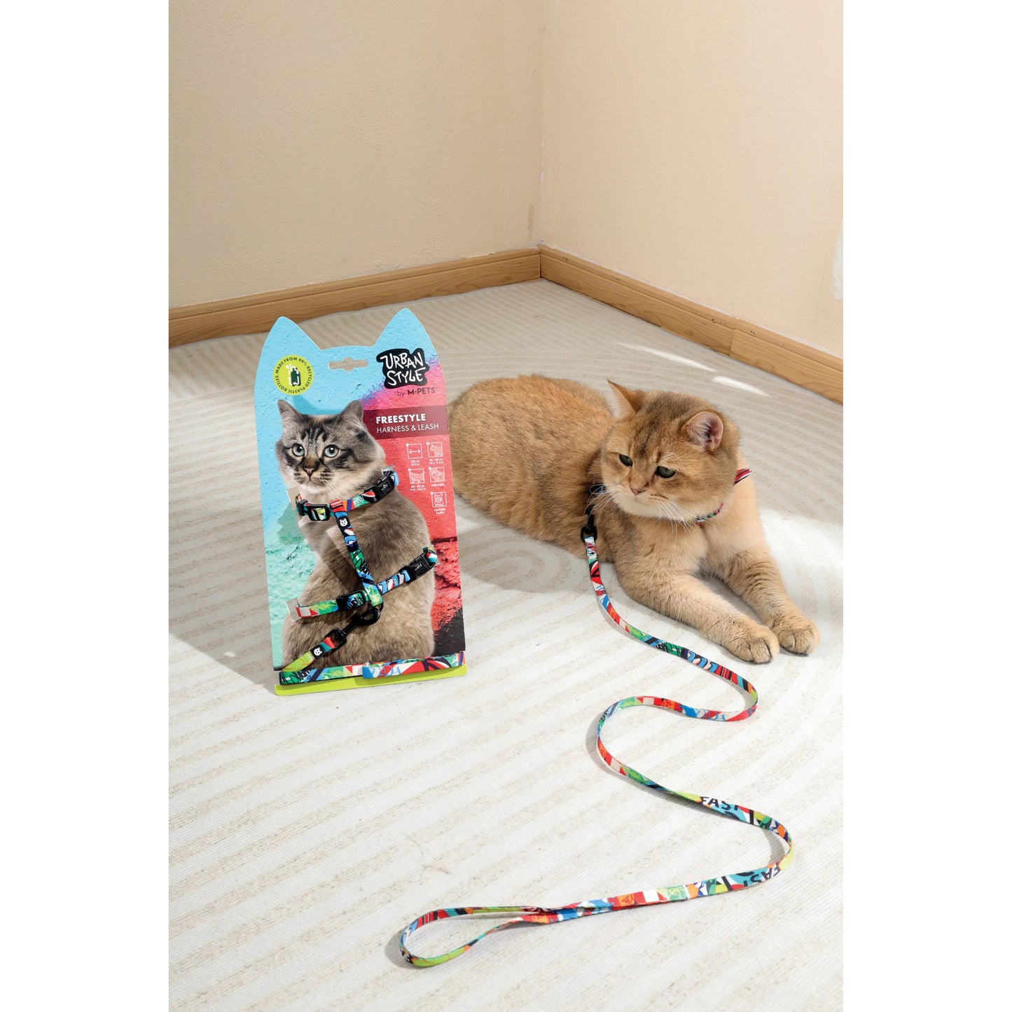 M-Pets URBANSTYLE Freestyle Cat ECO SET (Harness & Leash)
