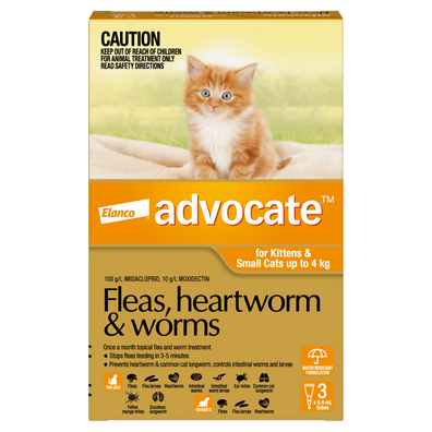 ADVOCATE Flea & Worming For Small Cats and Kittens Orange 0-4Kg