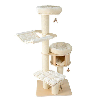 HONEYPOTCAT Solid Wood 4-Layer Solid Wood Cat Tree 180cm