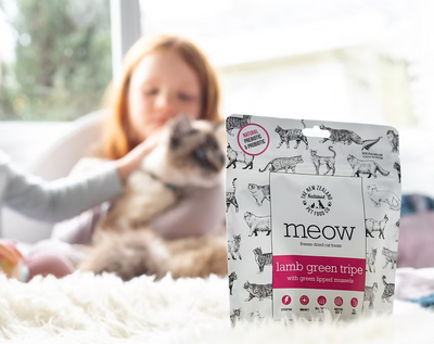 The New Zealand Natural Meow Freeze Dried Cat Treat Lamb Green Tripe 40g