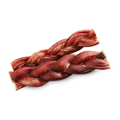 Natural Farm Dog Treat Braided Bladder Sticks 15cm 5Pack