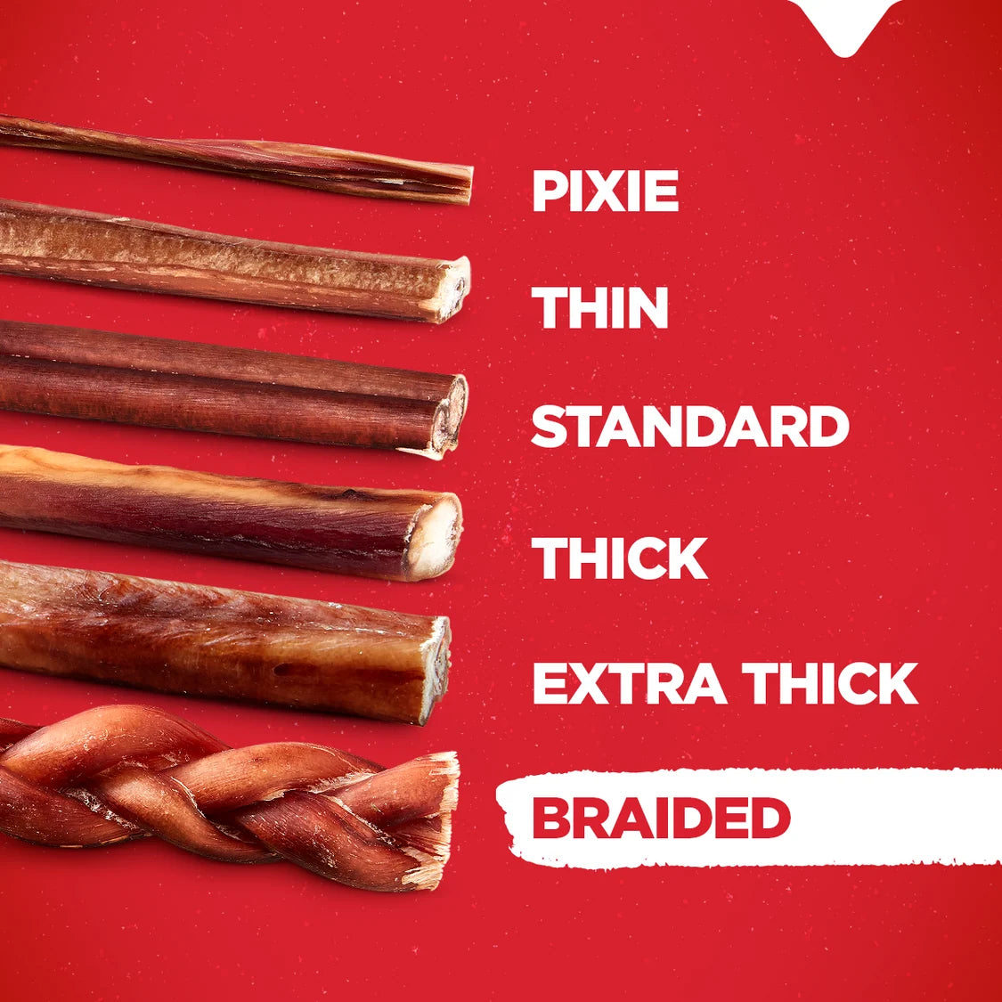 Natural Farm Dog Treat Braided Bladder Sticks 15cm 5Pack