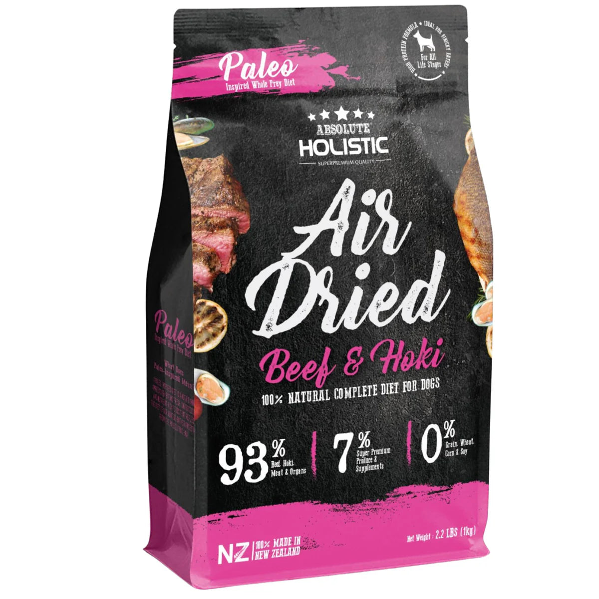 Absolute Holistic Air Dried Dog Food | Beef and Hoki 1Kg