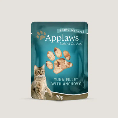 Applaws Tuna Fillet with Whole Anchovy in Broth Wet Cat Food Pouch 70g