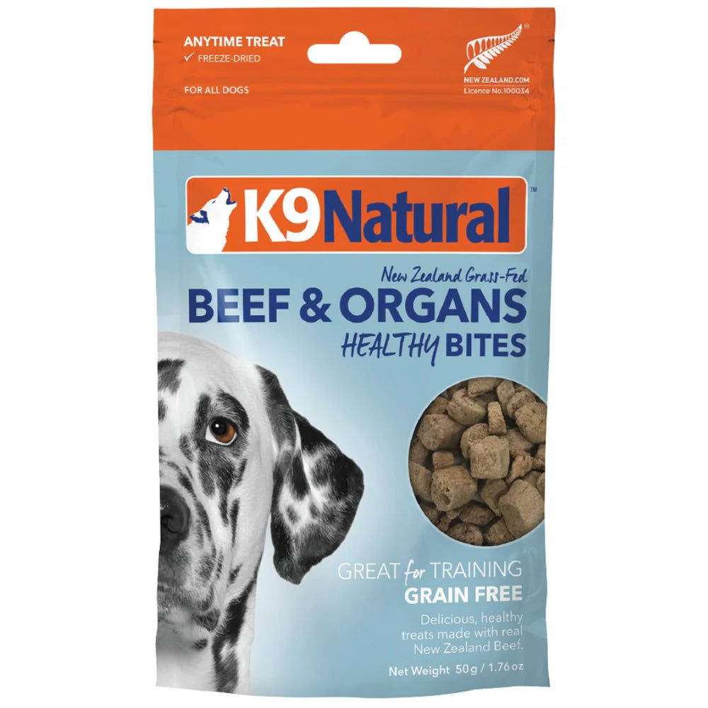 K9 Natural Beef & Organs Healthy Bites Dog Treats 50g