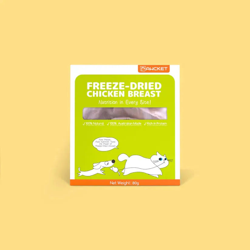 PAWCKET-Freeze Dried Free Range Raw Chicken Breast 80g