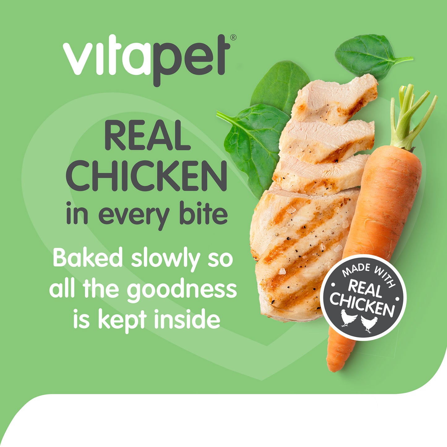 Vitapet Dog Treats Pocket Trainer Chicken With Spinach And Carrots 70g