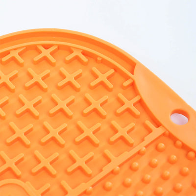 Pet Marvel Pet Licking Food Plate Wallable Orange