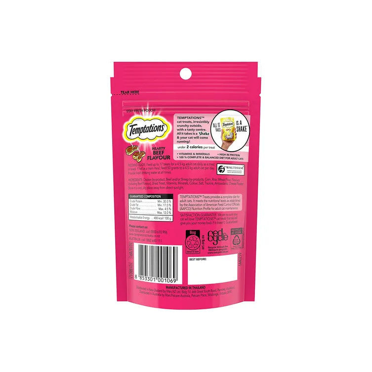 Temptations Cat Treats Hearty Beef 85g