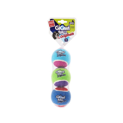 GiGwi Dog Toy - Tennis Ball Medium 3PK