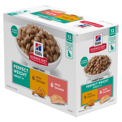 Hill's Science Diet Adult Cat Wet Food Perfect Weight Variety Pack 85g x 12