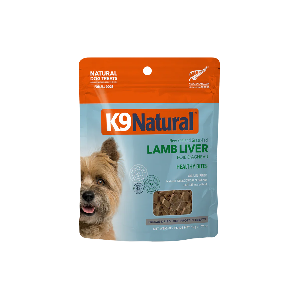 K9 Natural Lamb Liver Healthy Bites Dog Treats 50g