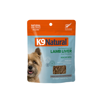 K9 Natural Lamb Liver Healthy Bites Dog Treats 50g