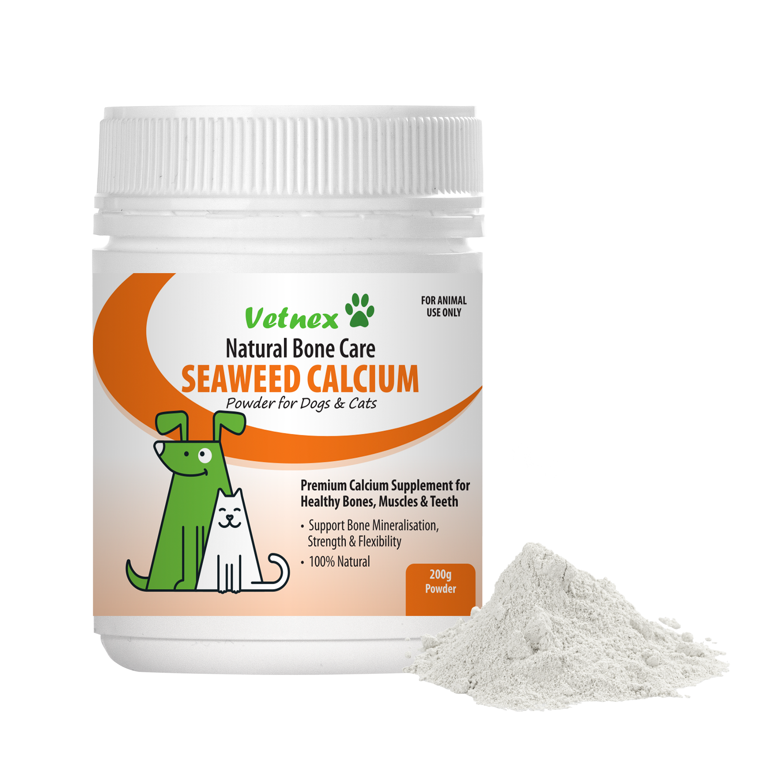 Cat Dog Powder Vetnex Seaweed Calcium Powder for Dogs & Cats 200g