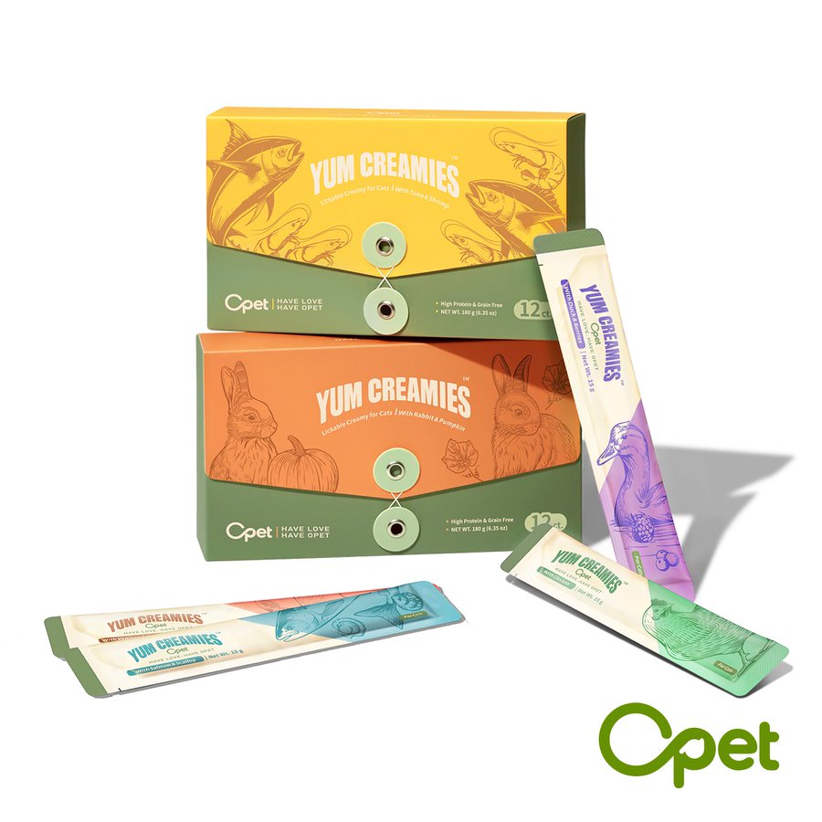 Opet Yum Creamies Churu Cat Treats - Salmon & Scallop 15g x 12