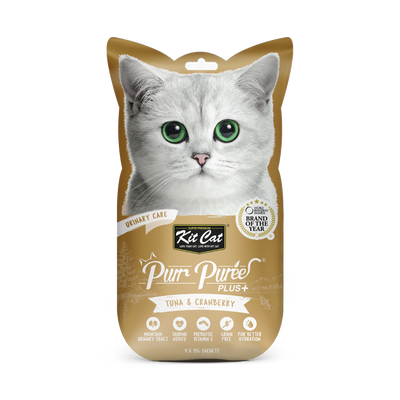 Kit Cat Purr Puree Plus+ Cat Treat Tuna & Cranberry (Urinary Care) 4x15g