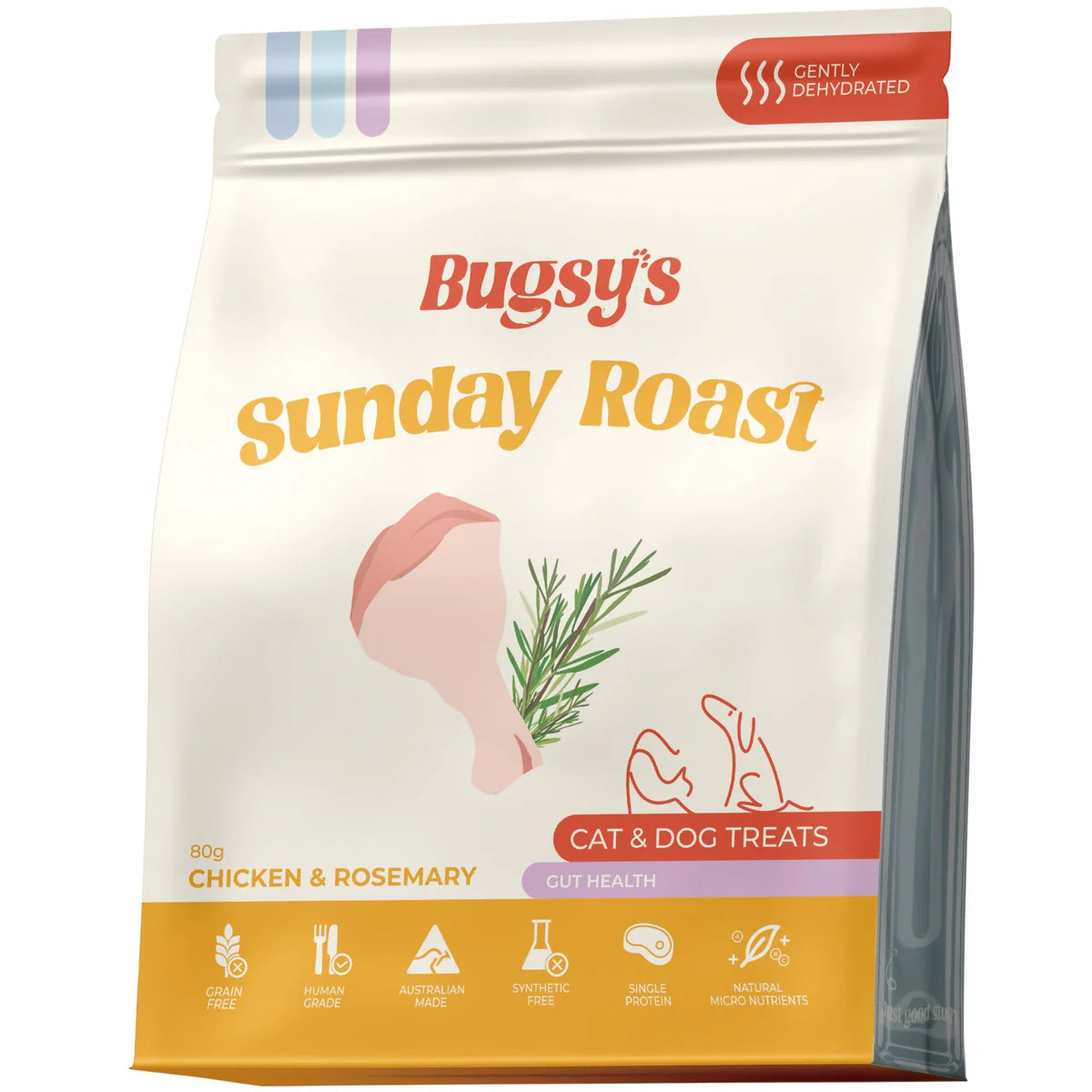 Bugsy's Dehydrated Pet Treat - Chicken & Rosemary 80g