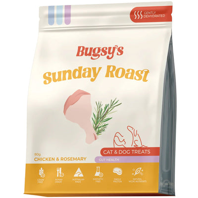 Bugsy's Dehydrated Pet Treat - Chicken & Rosemary 80g