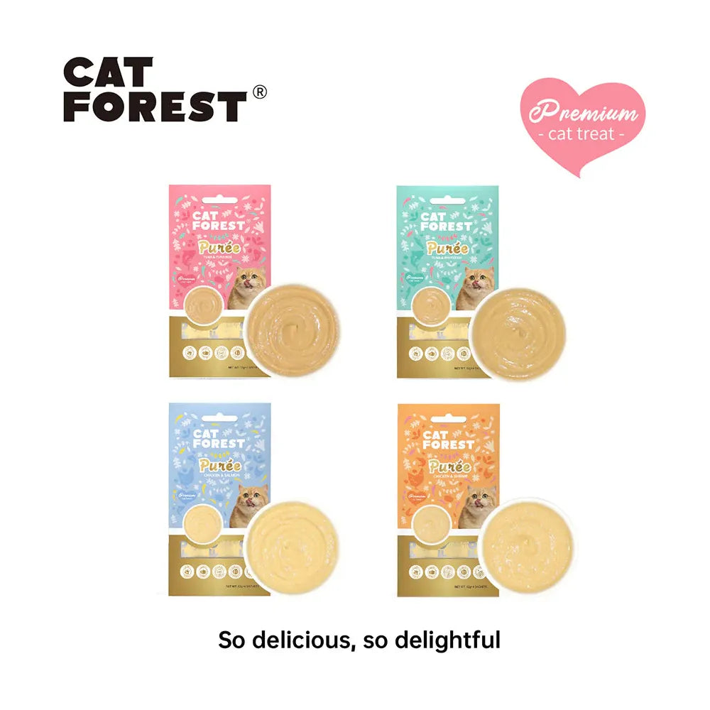 CAT FOREST Puree Tuna With Tuna Roe Cat Treats 12g x 4