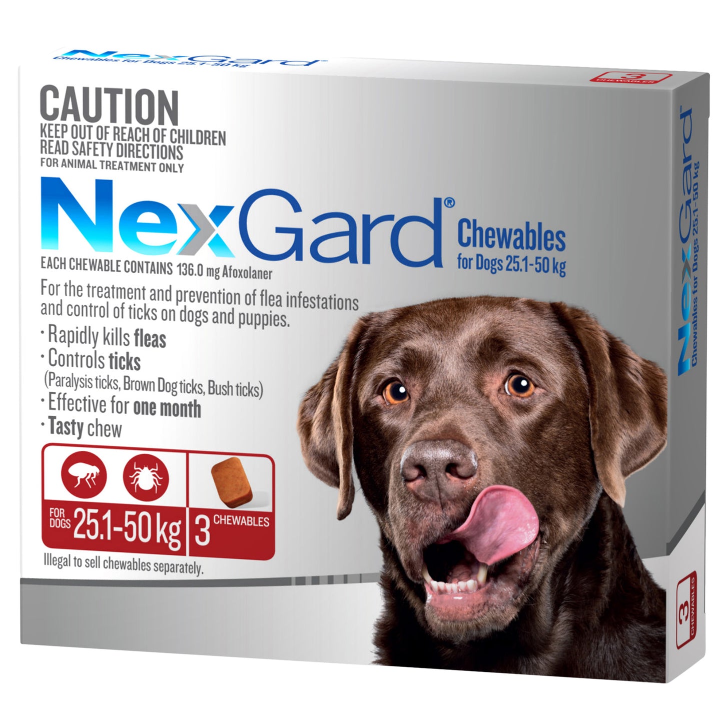 NexGard Flea & Tick Chewables For Large Dogs 25.1-50kg