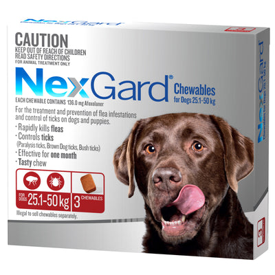 NexGard Flea & Tick Chewables For Large Dogs 25.1-50kg