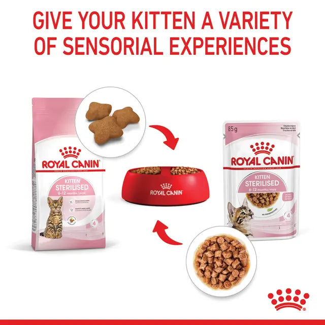 ROYAL CANIN Sterilised Kitten Gravy Wet Cat Food 85g x 12