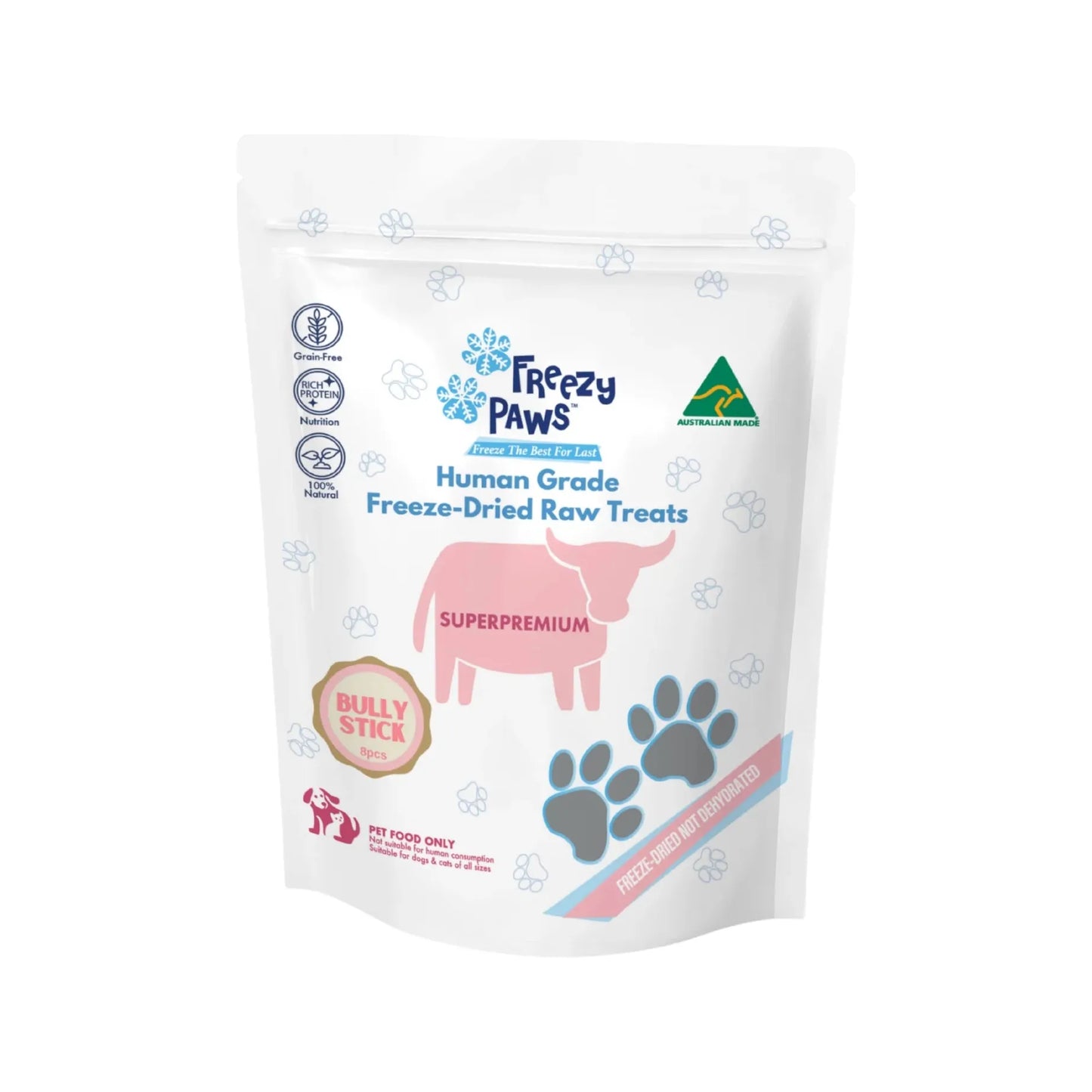 Freezy Paws - Freeze-Dried Raw Beef Bully Stick 6” x 8 Counts