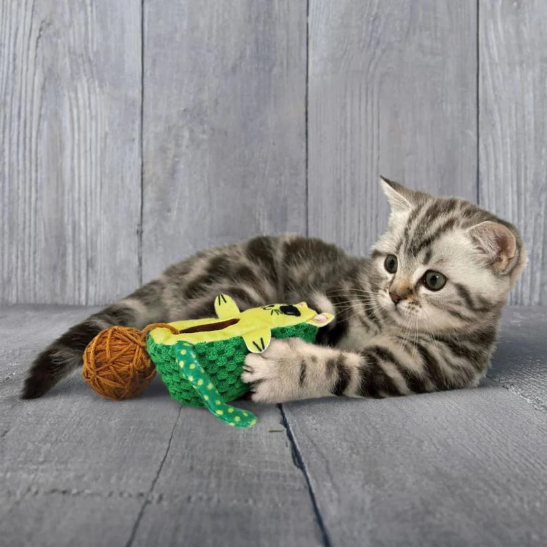 KONG Cat Toys Wrangler AvoCATo Crinkle Textured Catnip