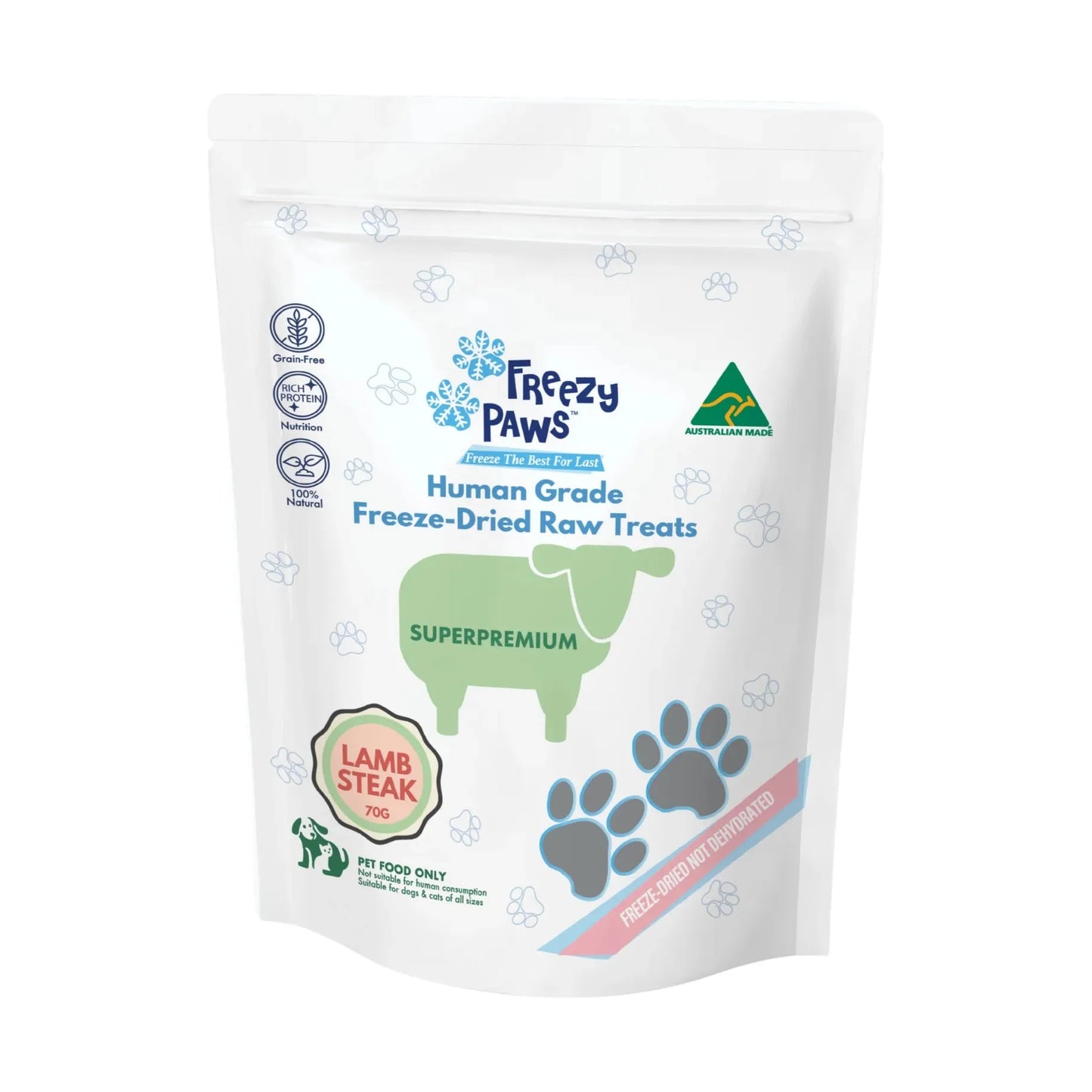 Freezy Paws - Freeze-Dried Lamb Steak Raw Treats 70g