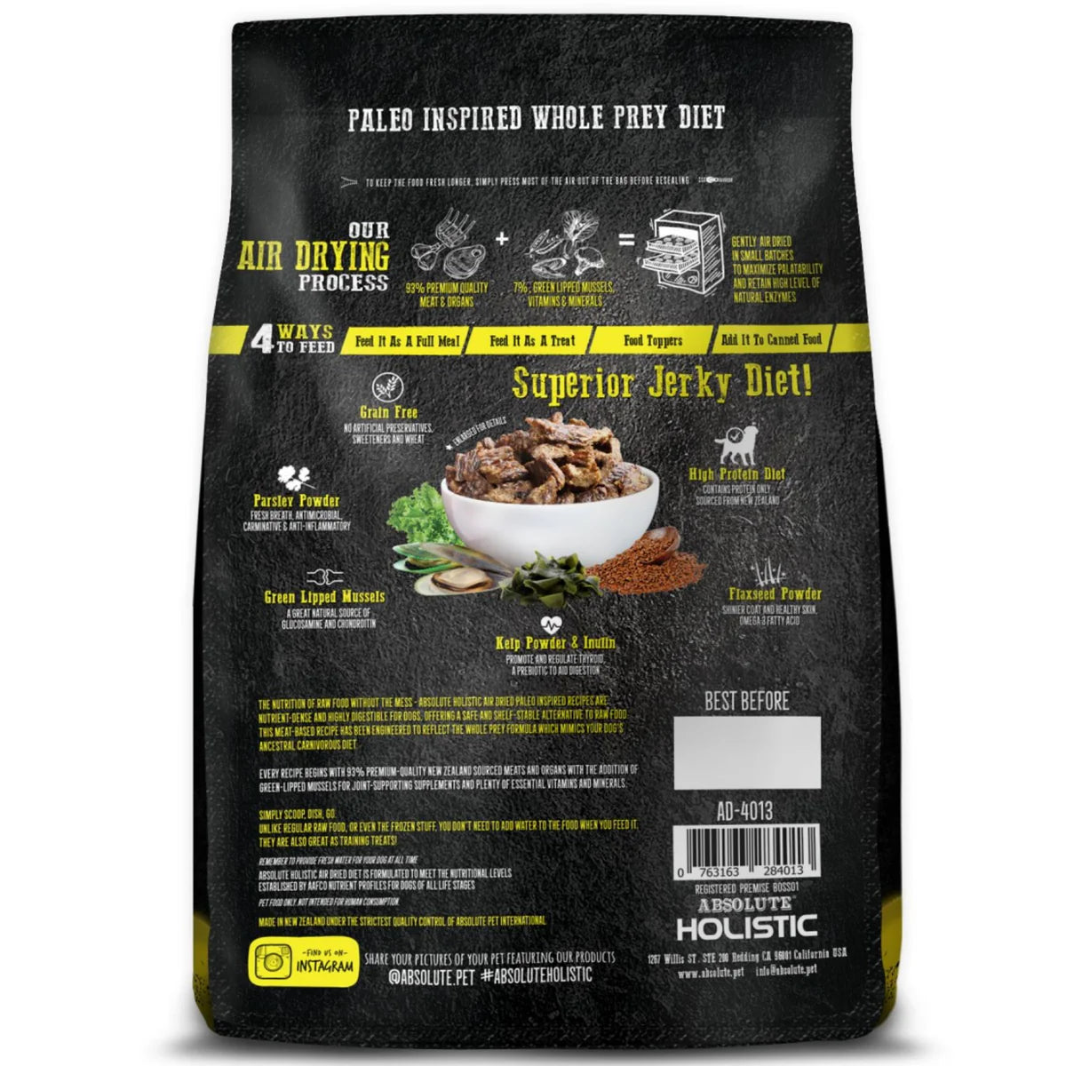 Absolute Holistic Air Dried Dog Food | Lamb & Duck 1Kg
