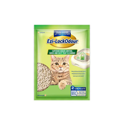 EZI-LOCKODOUR Zeolite Natural Mineral Cat Litter Pellets 2L