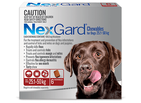 NexGard Flea & Tick Chewables For Large Dogs 25.1-50kg